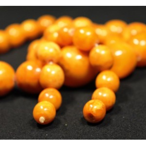 Antique natural baltic amber landscape beads necklace